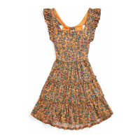 Polo Ralph Lauren 'Floral Ruffled Cotton Jersey' Kleid für große Mädchen