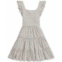 Polo Ralph Lauren Robe 'Floral Ruffled Cotton Jersey' pour Grandes filles