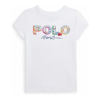 Polo Ralph Lauren 'Tropical-Logo Cotton Jersey' T-Shirt für große Mädchen