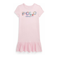 Polo Ralph Lauren Robe T-shirt 'Tropical-Logo Cotton Jersey' pour Grandes filles
