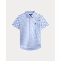 Ralph Lauren 'Gingham Poplin' Kurzärmeliges Hemd für Kleiner u. grosser Jungen