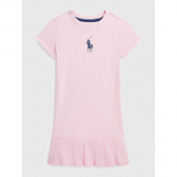 Ralph Lauren Kids 'Big Pony Pleated Cotton Jersey' T-Shirt-Kleid für Kleine Mädchen