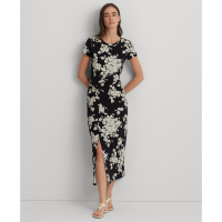 LAUREN Ralph Lauren Women's 'Floral Jersey Twist-Front' Midi Dress