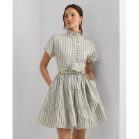 LAUREN Ralph Lauren Women's 'Striped Cotton Broadcloth' Shirtdress