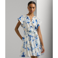 LAUREN Ralph Lauren Women's 'Printed Cotton Belted' Dress