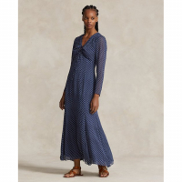 Polo Ralph Lauren 'Polka-Dot Crinkle Georgette' Maxi Kleid für Damen