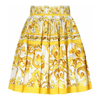 Dolce&Gabbana Women's 'Majolica-Print Pleated' Mini Skirt