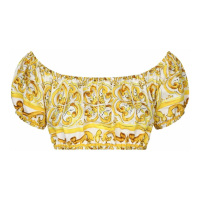 Dolce & Gabbana Women's 'Majolica-Print' Crop Top