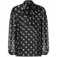 Dolce&Gabbana 'Polka-Dot Print Pussy-Bow' Langärmelige Bluse für Damen