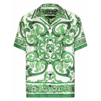 Dolce & Gabbana Men's 'Majolica-Print' Short sleeve shirt