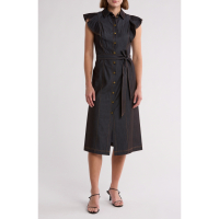 Calvin Klein 'Button Front Denim Midi' Ärmelloses Kleid für Damen