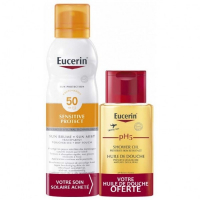 Eucerin Duo Sun Brume Corps SPF50 Sensitive Protect + Huile De Douche Offerte - 2 Pièces