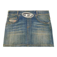 Diesel Jupe en Jean 'Logo-Plaque Mini' pour Femmes