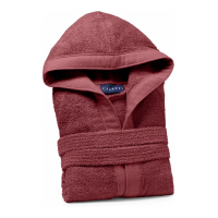 Caleffi Soft Bordeaux Hooded Bathrobe