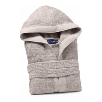 Caleffi Soft Gray Hooded Bathrobe