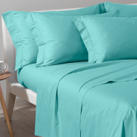 Caleffi Plain Light Blue Sheet Set - King size bed, 4 Stücke