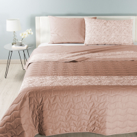 Caleffi Sweet Roses Dove Gray Quilted Bedspread - Single size bed