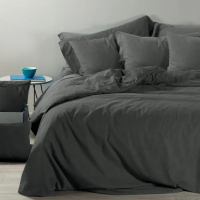 Caleffi Vintage Anthracite Duvet Cover Set  - Einzel size bed, 3 Stücke