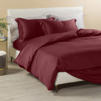 Caleffi Satin Burgundy Bed Linen Set  - King size bed, 4 Stücke