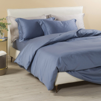 Caleffi Satin Blue Bed Linen Set  - King size bed, 4 Stücke