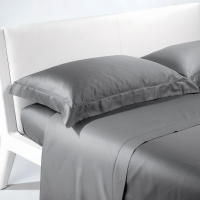 Caleffi Satin Gray Sheet Set - King size bed, 4 Stücke