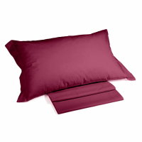 Caleffi Plain Burgundy Sheet Set - Doppel size bed, 4 Stücke