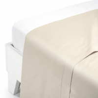 Caleffi Satin Ivory Cotton & Satin Flat Sheet - King size bed