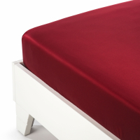 Caleffi Satin Burgundy Cotton & Satin Fitted Sheet - King size bed