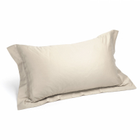 Caleffi Set of Satin Plain Ivory Pillowcases  - 2 Stücke