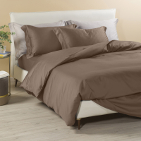 Caleffi Satin Coffee Bed Linen Set  - King size bed, 4 Stücke