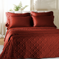 Caleffi Satin Burgundy Quilted Bedspread - Super King size bed