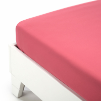 Caleffi Plain Coral Cotton Fitted Sheet With Corners - King size bed