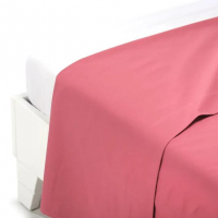 Caleffi Plain Coral Cotton Flat Sheet - Single size