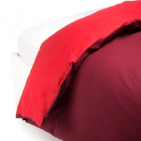 Caleffi Plain Burgundy Duvet Cover - Single size bed