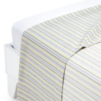 Caleffi Striped Blue Cotton Flat Sheet - Single size