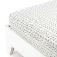 Caleffi Striped Blue Cotton Fitted Sheet With Corners - Single size