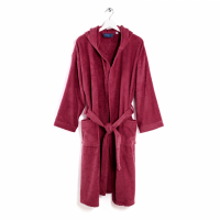 Caleffi Oceano Bordeaux Hooded Bathrobe