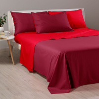 Caleffi Bicolor Burgundy Bedspread Set  - King size bed, 4 Stücke