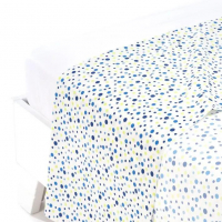 Caleffi Polka Dot Blue Cotton Flat Sheet - Single size