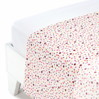 Caleffi Polka Dot Coral Cotton Flat Sheet - King size bed