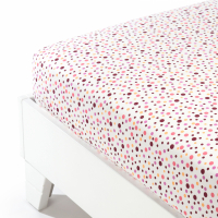 Caleffi Polka Dot Coral Cotton Fitted Sheet - King size bed