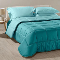 Caleffi Bicolor Turquoise Quilted Bedspread - Single size bed