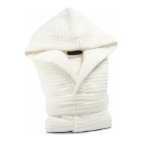 Caleffi Stripe Cream Hooded Bathrobe