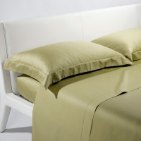 Caleffi Satin Green Sheet Set - King size bed, 4 Stücke