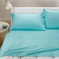 Caleffi Plain Turquoise Flannel Sheet Set - Einzel size bed, 3 Stücke