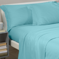 Caleffi Plain Turquoise Flannel Sheet Set - King size bed, 4 Stücke