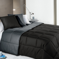 Caleffi Bicolor Anthracite Quilted Bedspread - Single size bed