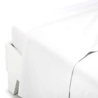 Caleffi Plain White Cotton Flat Sheet - Double size bed