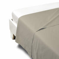 Caleffi Percalle Beige Flat Sheet - King size bed