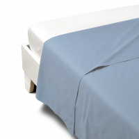 Caleffi Percalle Blue Flat Sheet - King size bed